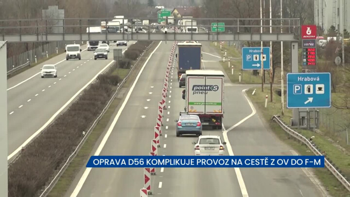 Oprava D56 komplikuje provoz na cestě mezi Ostravou a Frýdkem-Místkem, vznikají kolony