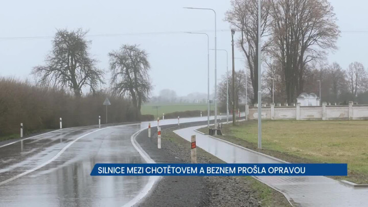 Silnice mezi Chotětovem a Beznem prošla opravou