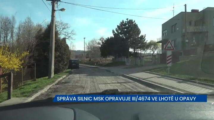 Správa silnic MSK opravuje silnici III/4674 ve Lhotě u Opavy