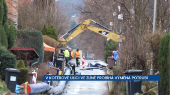 Kotěrova ulice ve Zlíně je kvůli výměně potrubí uzavřena, mohou projet jen vozidla IZS a svoz odpadu