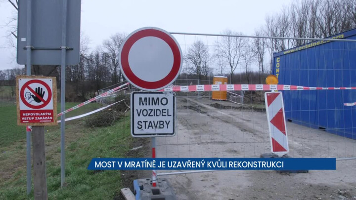 Most v Mratíně je uzavřený kvůli rekonstrukci, řidiči musí využít objízdné trasy