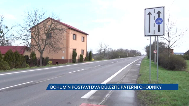 Bohumín postaví dva důležité páteřní chodníky, na obou místech bude omezen provoz