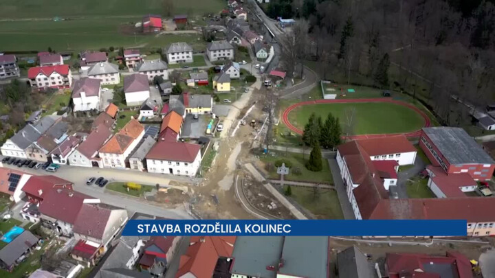 Stavba rozdělila Kolinec, místo je neprůjezdné