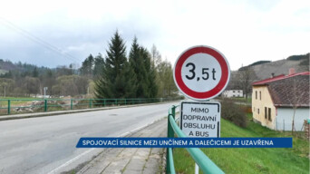 Silnice mezi Dalečínem a Unčínem je uzavřena