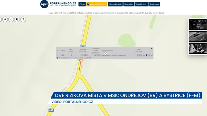 Dvě riziková místa v Moravskoslezském kraji: Ondřejov a Bystřice