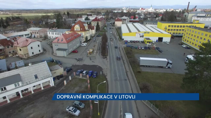 Dopravní komplikace v Litovli, objízdná trasa vede přes dálnici, měří 8 kilometrů