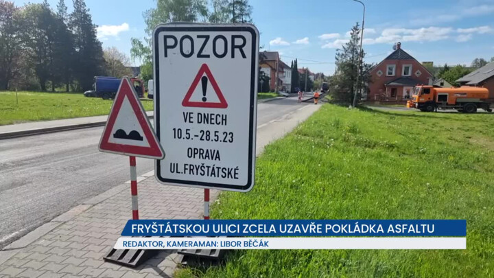 Fryštátskou ulici v Havířově zcela uzavře pokládka nového asfaltu