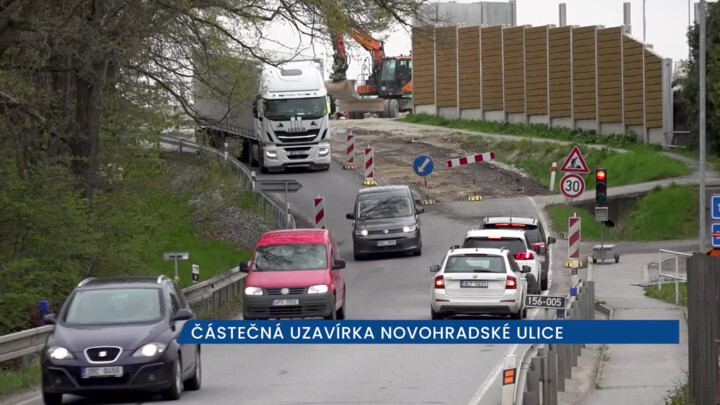 Na výjezdu z Českých Budějovic probíhá částečná uzavírka Novohradské ulice