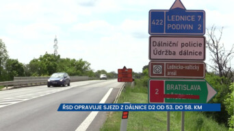 ŘSD opravuje sjezd z dálnice D2 od 53. do 59. kilometru u Břeclavi