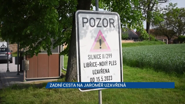 Zadní cesta na Jaroměř je uzavřená, neprůjezdná bude do půlky září
