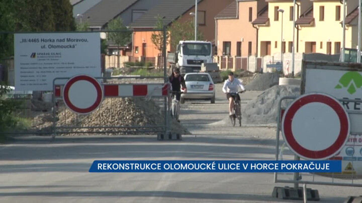 Rekonstrukce Olomoucké ulice v Horce nad Moravou pokračuje, na řidiče čekají omezení