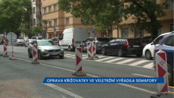 Oprava křižovatky ve Veletržní v Praze 7 vyřadila semafory, práce potrvají do 22. června