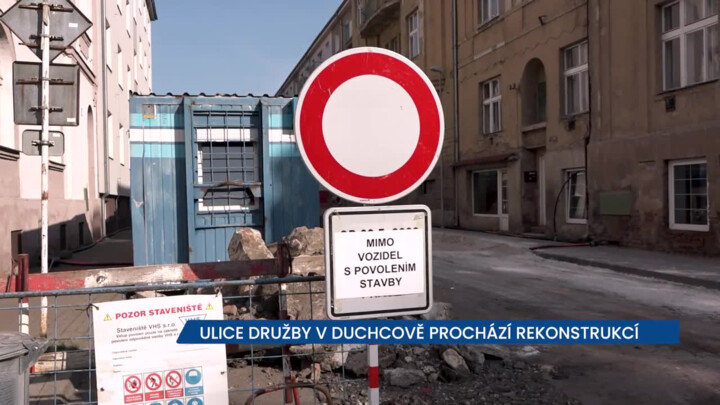 Ulice Družby v Duchcově na Ústecku prochází rekonstrukcí
