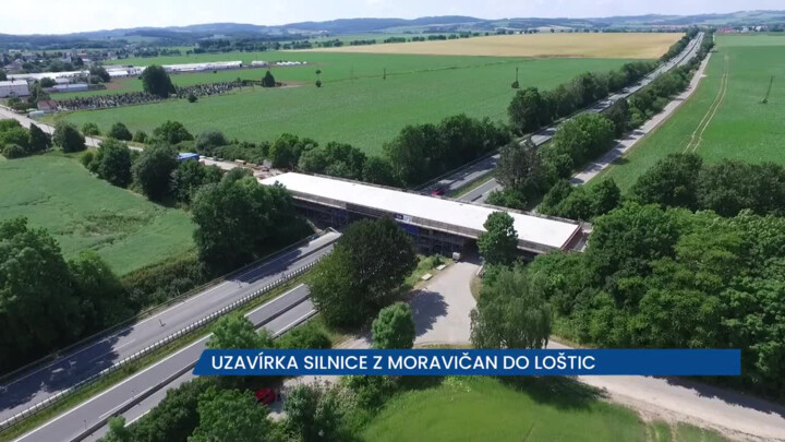 Silnice z Moravičan do Loštic je uzavřena, rekonstrukce vozovky nabrala zpoždění