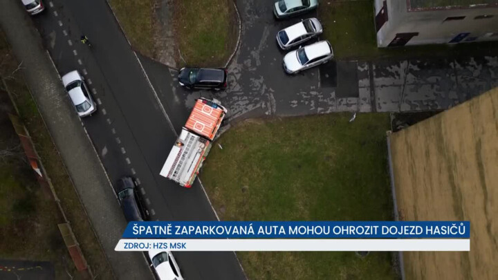 Špatně zaparkovaná auta mohou ohrozit dojezd hasičů k požáru