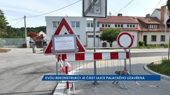 Část ulice Palackého v Moravském Krumlově je uzavřena