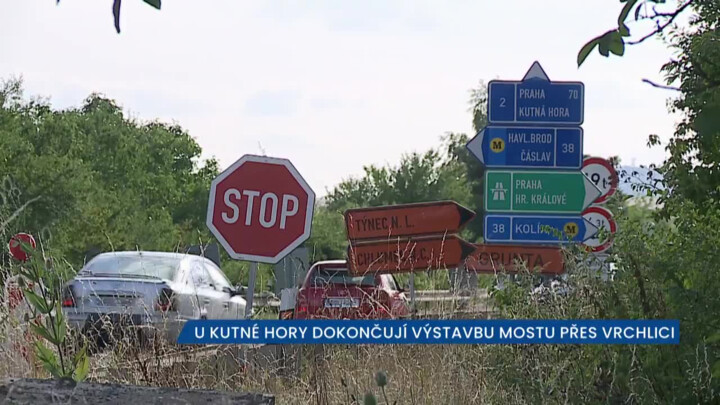 U Kutné Hory dokončují výstavbu mostu přes říčku Vrchlici