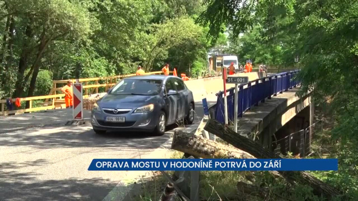 Oprava mostu v Hodoníně potrvá do září, řidiči narazí na omezení provozu