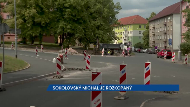Sokolovský Michal je rozkopaný, opravy potrvají do konce září