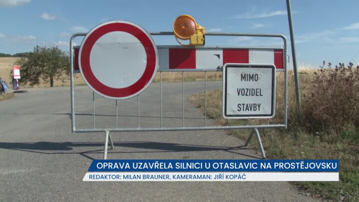Oprava uzavřela silnici u Otaslavic na Prostějovsku