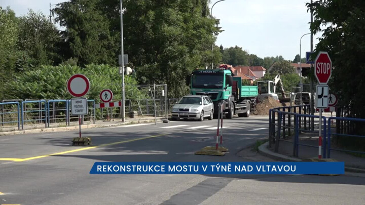 Rekonstrukce mostu v Týně nad Vltavou potrvá rok