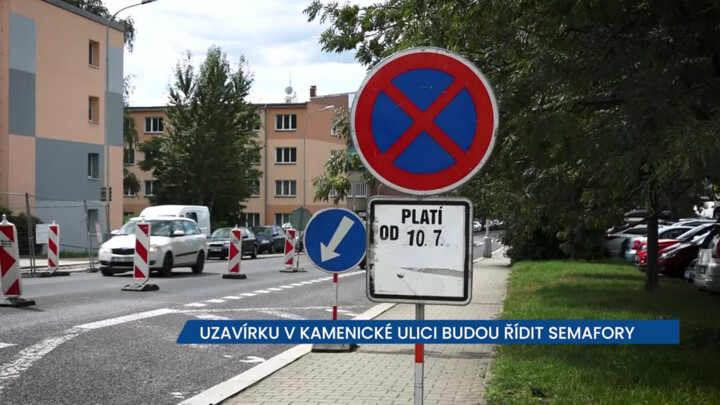 Od 15. srpna budou uzavírku v Kamenické ulici v Děčíně řídit semafory