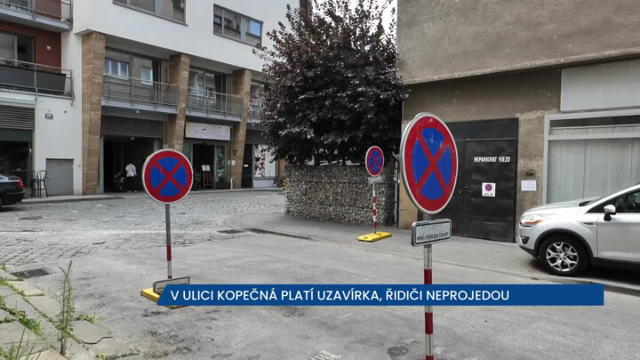 Ulice Kopečná v Brně je uzavřena, pro řidiče platí úplná uzavírka
