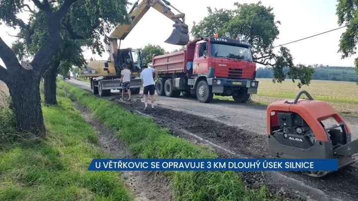 U Větřkovic na Vítkovsku se opravuje tříkilometrový úsek silnice