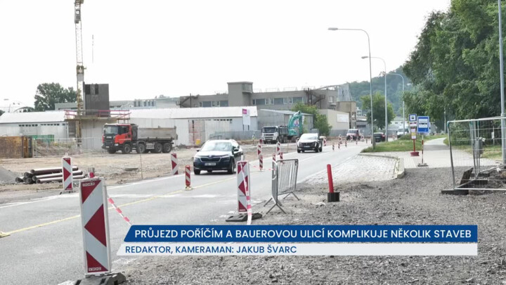 Dopravu na Poříčí a Bauerově ulici v Brně komplikuje několik staveb