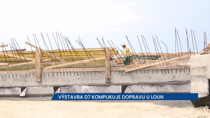Výstavba D7 komplikuje dopravu u Loun, platí uzavírka silnice III/22941, uzavřen je také sjezd na Prahu