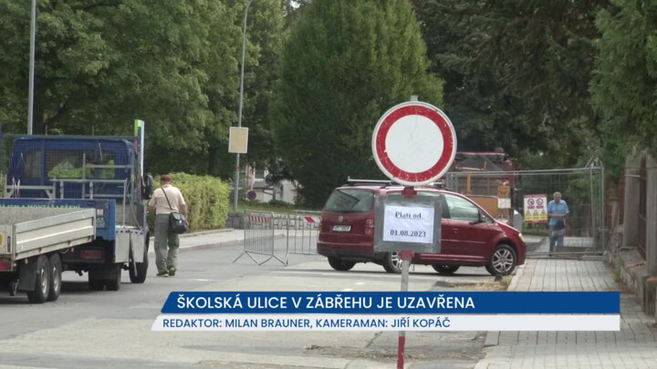 Školská ulice v Zábřehu je uzavřena