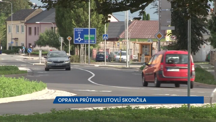 Oprava průtahu Litovlí skončila, řidiči mohou projet bez omezení