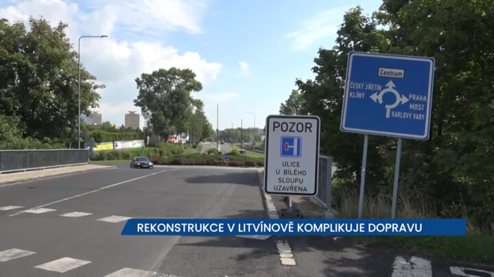 Rekonstrukce mostu v Litvínově komplikuje dopravu, provoz v ulicích bude několikanásobně vyšší