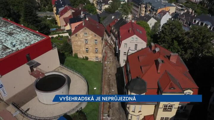 Vyšehradská ulice v Karlových Varech je neprůjezdná