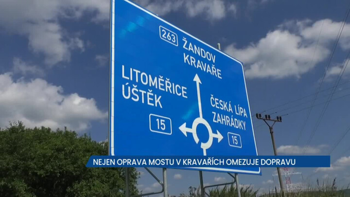 Oprava mostu v Kravařích na Českolipsku omezuje dopravu, do konce října by mělo být hotovo