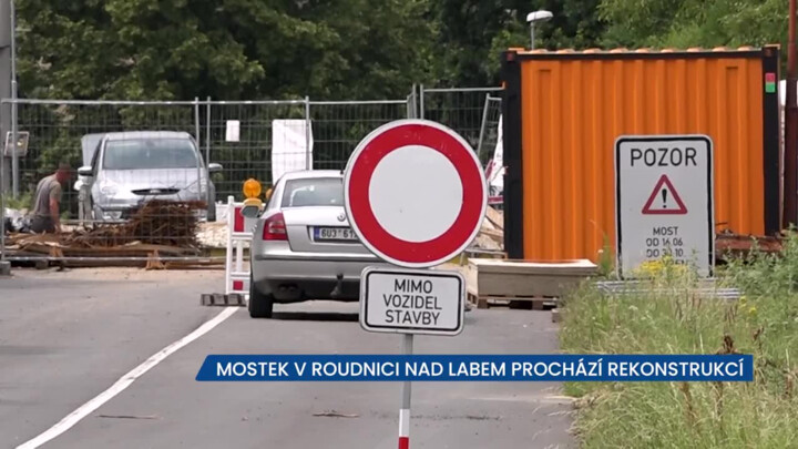 Mostek v Roudnici nad Labem prochází rekonstrukcí, stavba by měla být dokončena v řádném termínu