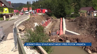 Zlínský kraj staví nový most přes potok Vranča v Novém Hrozenkově