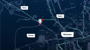 Kruhový objezd za Olomoucí je místem častých dopravních nehod, dejte tady pozor