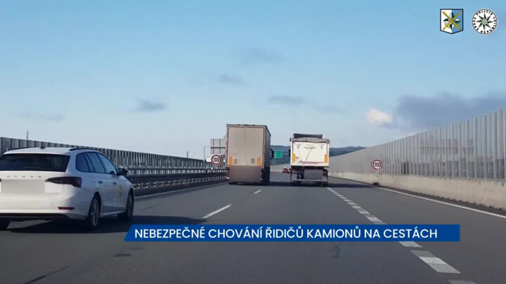 Nebezpečné chování řidičů kamionů na cestách