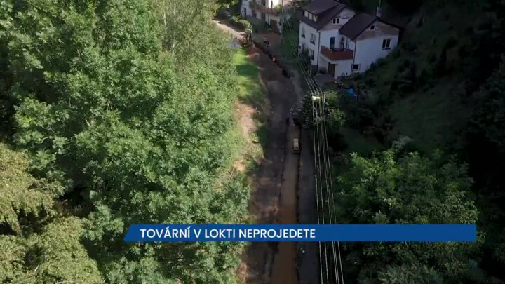 Tovární ulicí v Lokti neprojedete, práce poběží do konce letoška a pak budou pokračovat v roce 2024