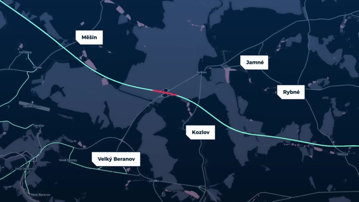 Sjezd dálnice D1 směrem na Rytířsko a Velký Beranov je místem častých dopravních nehod