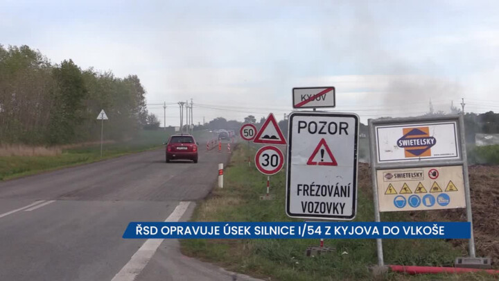 ŘSD opravuje úsek silnice I/54 z Kyjova do Vlkoše