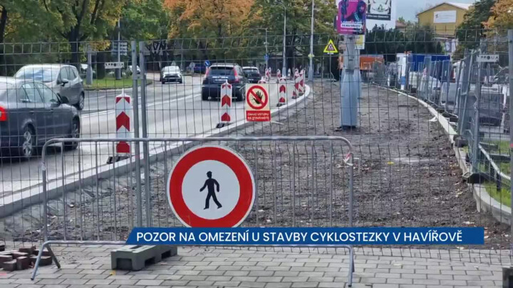 Kvůli stavbě cyklostezky v Havířově čeká na řidiče omezení