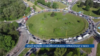 Velký rondel v Havířově silničáři budou opravovat v noci kvůli hrozícímu kolapsu dopravy