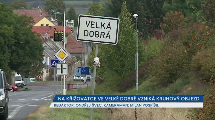 Na křižovatce ve Velké Dobré vzniká kruhový objezd