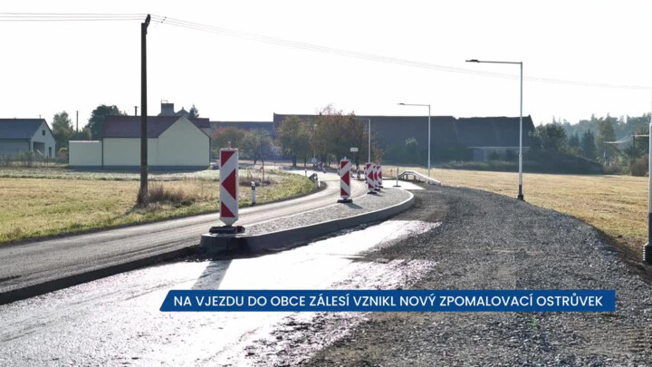 V Zálesí vznikl nový zpomalovací ostrůvek, zvýší tak bezpečnost v obci
