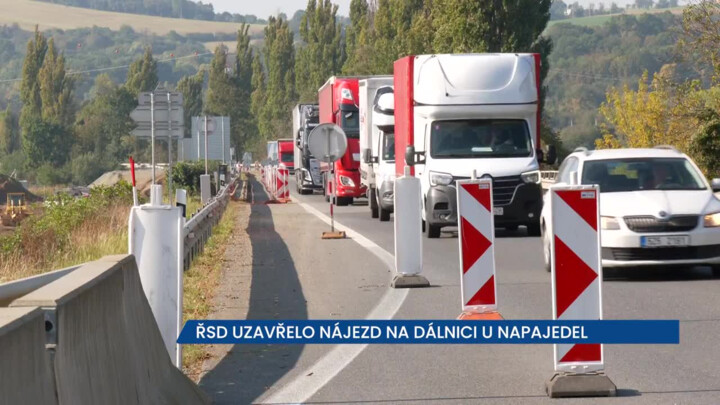 ŘSD uzavřelo nájezd na dálnici u Napajedel, dejte pozor na dopravní komplikace