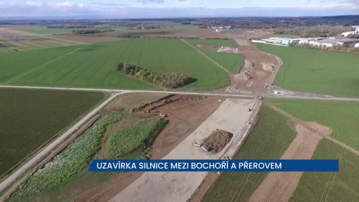 Uzavírka silnice mezi Bochoří a Přerovem, ŘSD tam pokračuje ve stavbě dalšího úseku D1