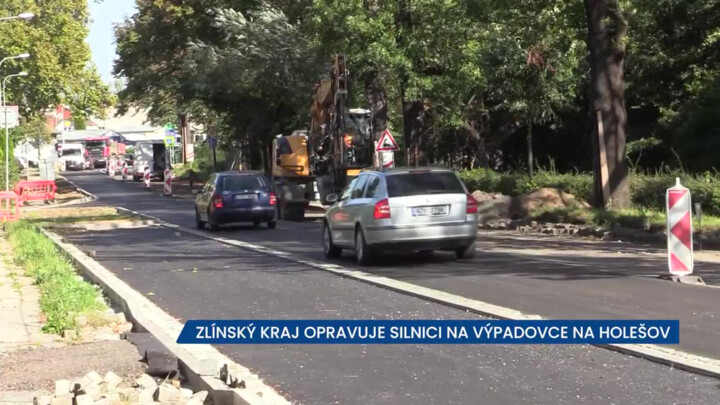 Zlínský kraj opravuje silnici na výpadovce z Bystřice pod Hostýnem na Holešov, pozor na kolony