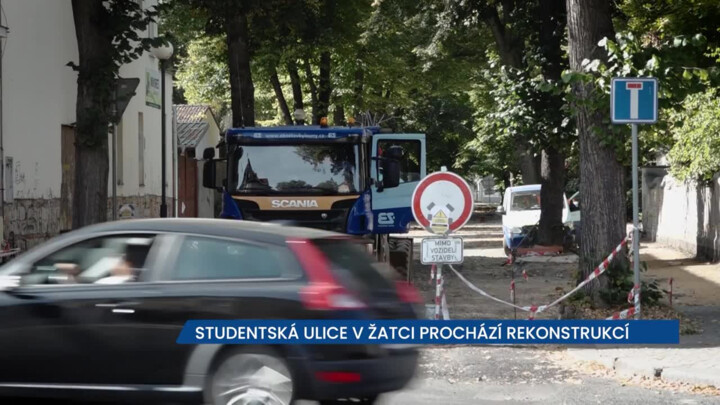 Studentská ulice v Žatci prochází rekonstrukcí, řidiči musí místo objet, pozor na chodce